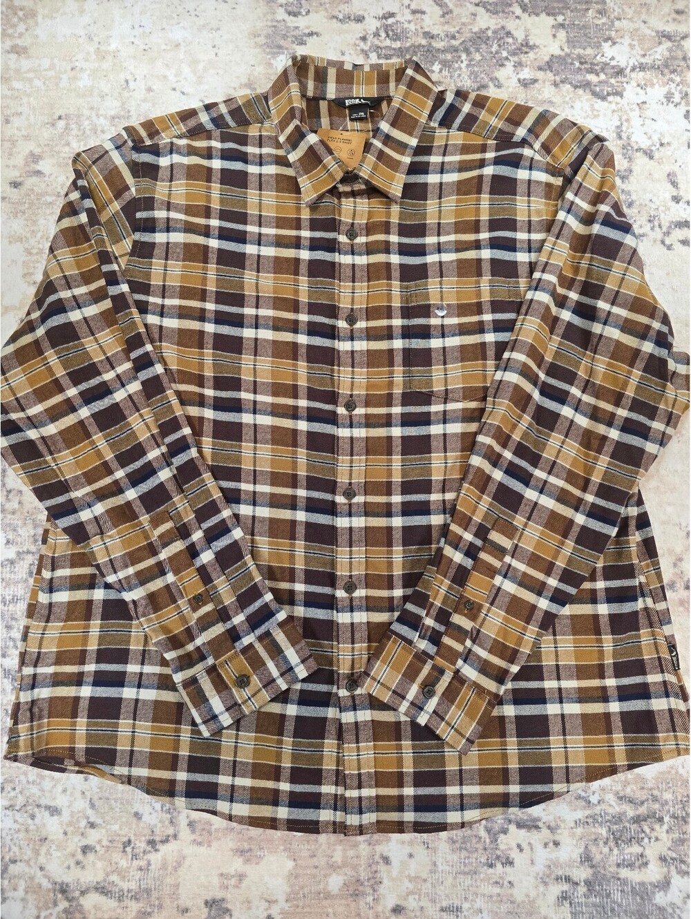 Eddie Bauer Men's 2XL Flannel Shirt Brown Plaid